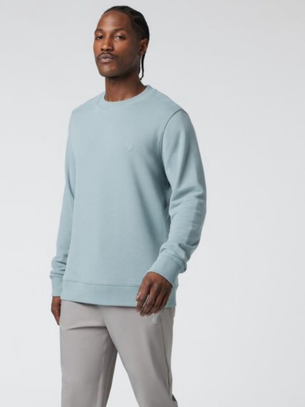 Vuori Men's Cyprus Crew Sweatshirt Vintage Pistachio Light Blue - Picture 3 of 3